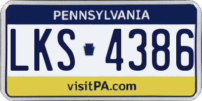 PA license plate LKS4386