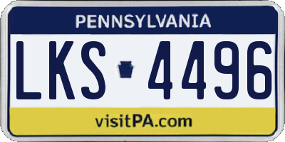 PA license plate LKS4496