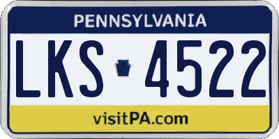 PA license plate LKS4522