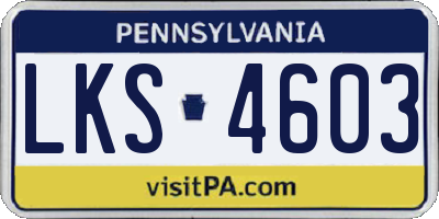 PA license plate LKS4603