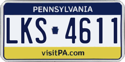 PA license plate LKS4611