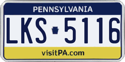 PA license plate LKS5116