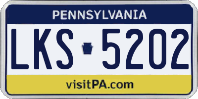 PA license plate LKS5202