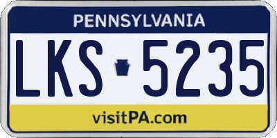PA license plate LKS5235