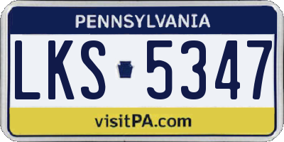 PA license plate LKS5347