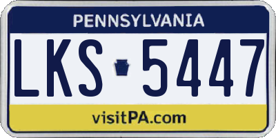 PA license plate LKS5447