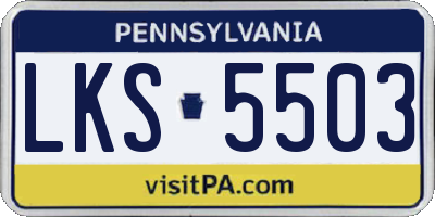 PA license plate LKS5503