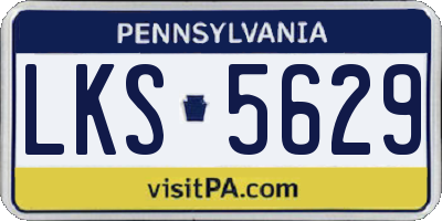 PA license plate LKS5629