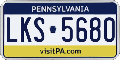 PA license plate LKS5680