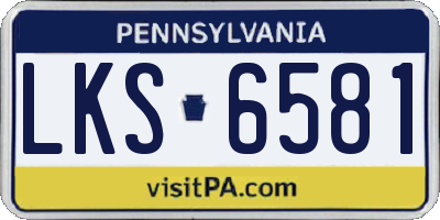 PA license plate LKS6581