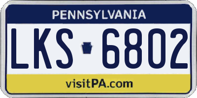 PA license plate LKS6802