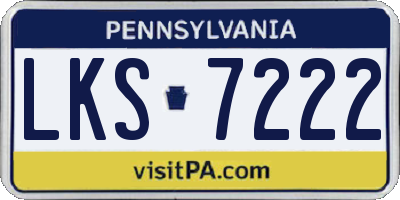 PA license plate LKS7222