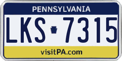 PA license plate LKS7315