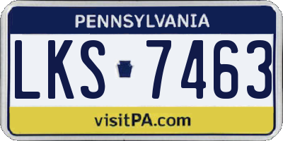 PA license plate LKS7463
