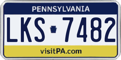 PA license plate LKS7482