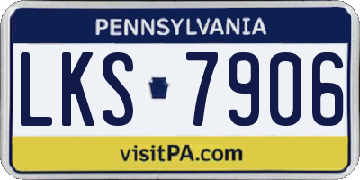 PA license plate LKS7906