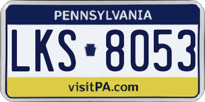 PA license plate LKS8053