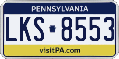 PA license plate LKS8553