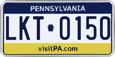 PA license plate LKT0150