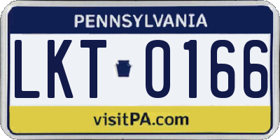 PA license plate LKT0166