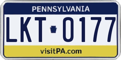 PA license plate LKT0177