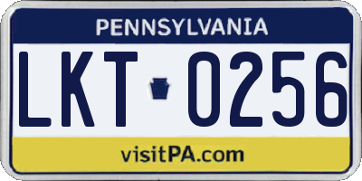 PA license plate LKT0256