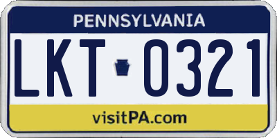 PA license plate LKT0321
