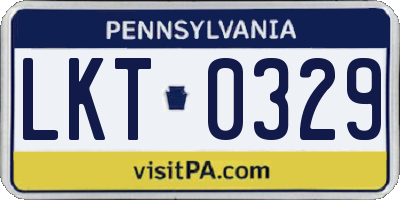 PA license plate LKT0329