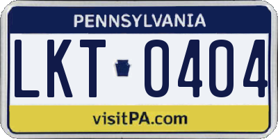PA license plate LKT0404