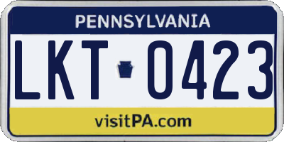 PA license plate LKT0423