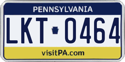 PA license plate LKT0464