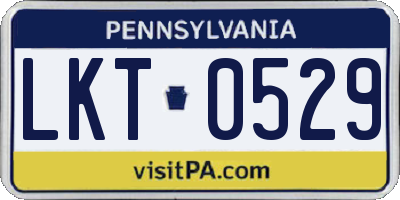 PA license plate LKT0529