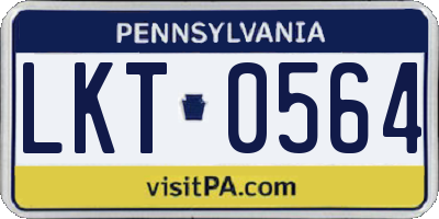 PA license plate LKT0564