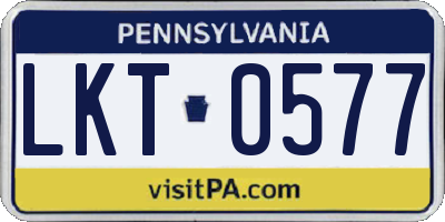PA license plate LKT0577