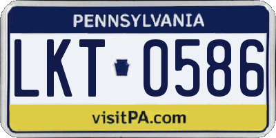 PA license plate LKT0586