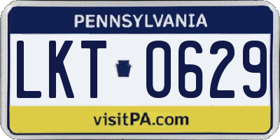 PA license plate LKT0629