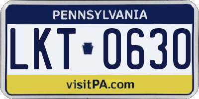 PA license plate LKT0630