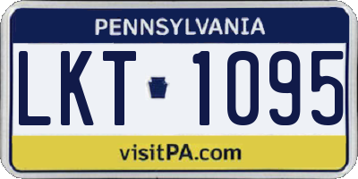 PA license plate LKT1095
