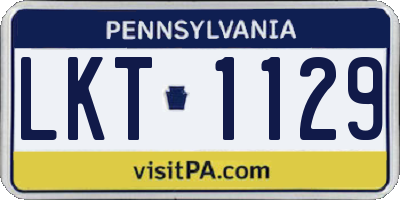 PA license plate LKT1129