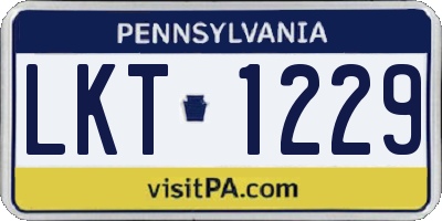 PA license plate LKT1229