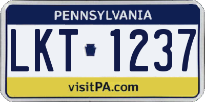 PA license plate LKT1237