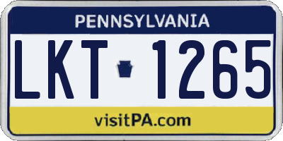 PA license plate LKT1265