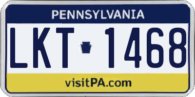 PA license plate LKT1468