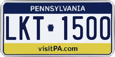 PA license plate LKT1500