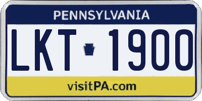 PA license plate LKT1900