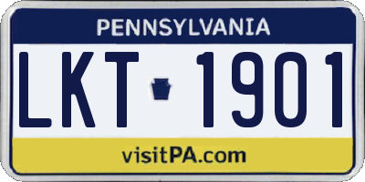 PA license plate LKT1901