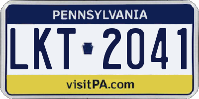 PA license plate LKT2041