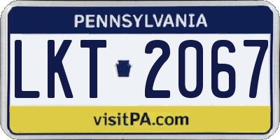 PA license plate LKT2067