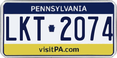 PA license plate LKT2074