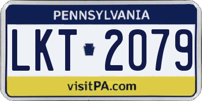 PA license plate LKT2079